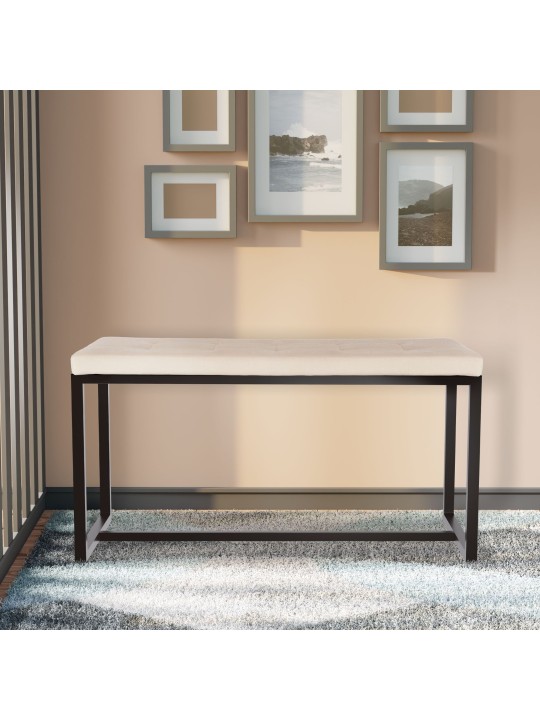 Barci B fluwelen bank, crème