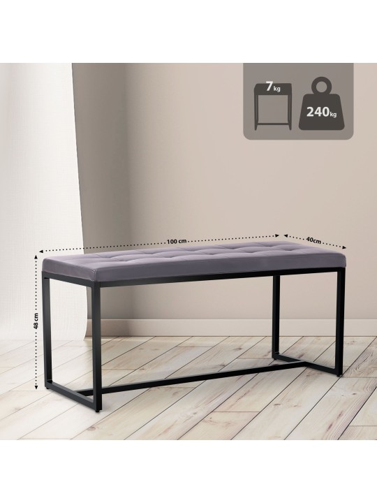 Bank Barci B kunstleer, grijs