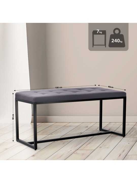 Bank Barci B stof, donkergrijs