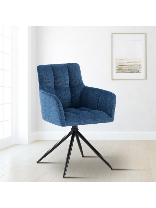 Eetkamerstoel Jonah stof, donkerblauw Eetkamerstoel Jonah stof, donkerblauw