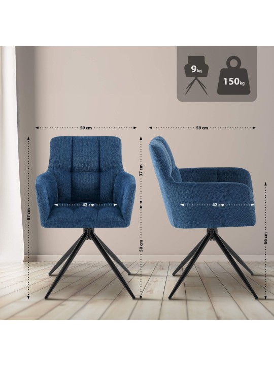 Eetkamerstoel Jonah stof, donkerblauw Eetkamerstoel Jonah stof, donkerblauw