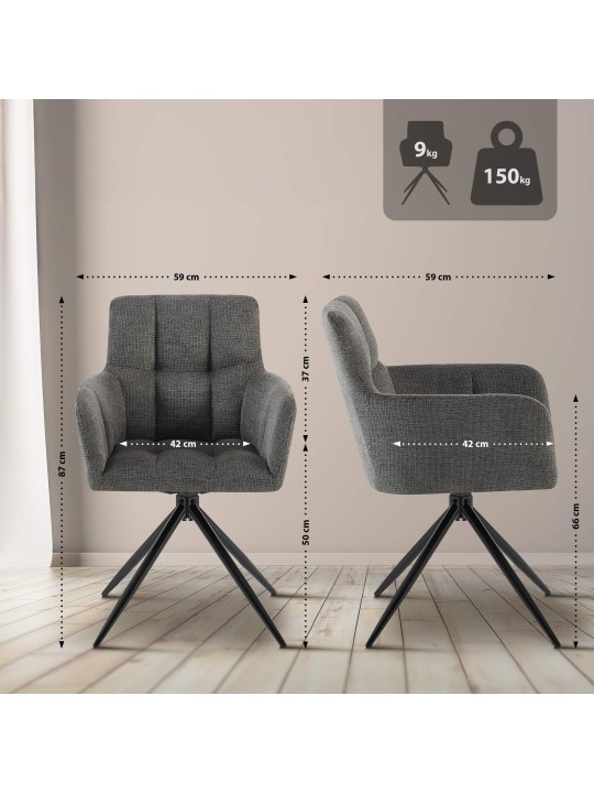 Eetkamerstoel Jonah stof, donkergrijs Eetkamerstoel Jonah stof, donkergrijs