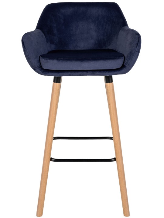 Set van 2 barkrukken Grant fluweel, donkerblauw