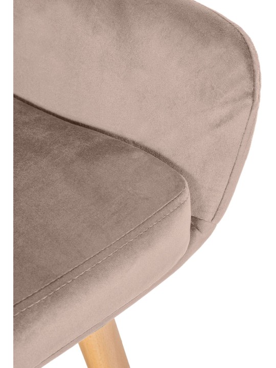 Set van 2 barkrukken Grant fluweel, lichtgrijs