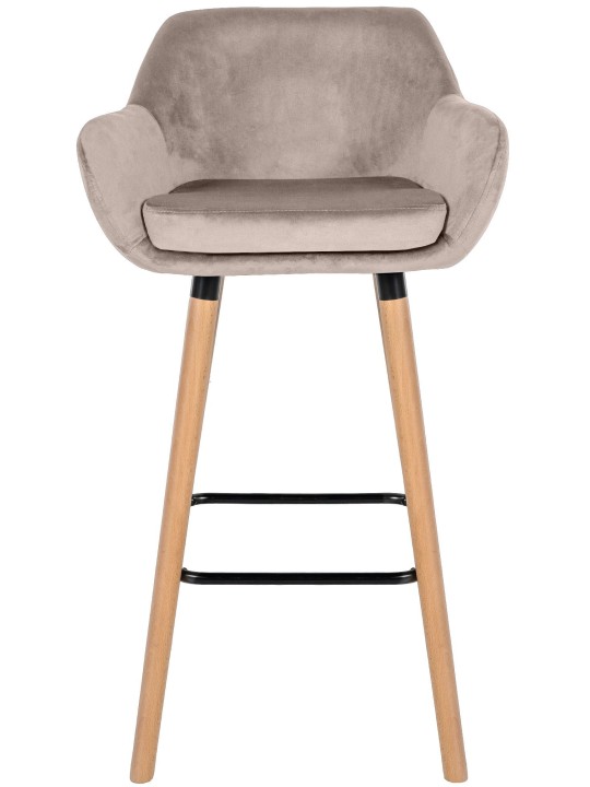 Set van 2 barkrukken Grant fluweel, crème