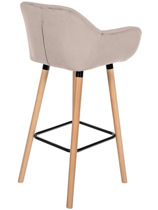 Set van 2 barkrukken Grant fluweel, crème