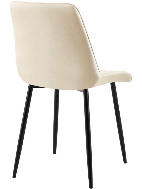 Set van 2 eetkamerstoelen Gifford fluweel, crème