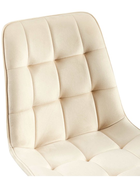 Set van 2 eetkamerstoelen Gifford fluweel, crème