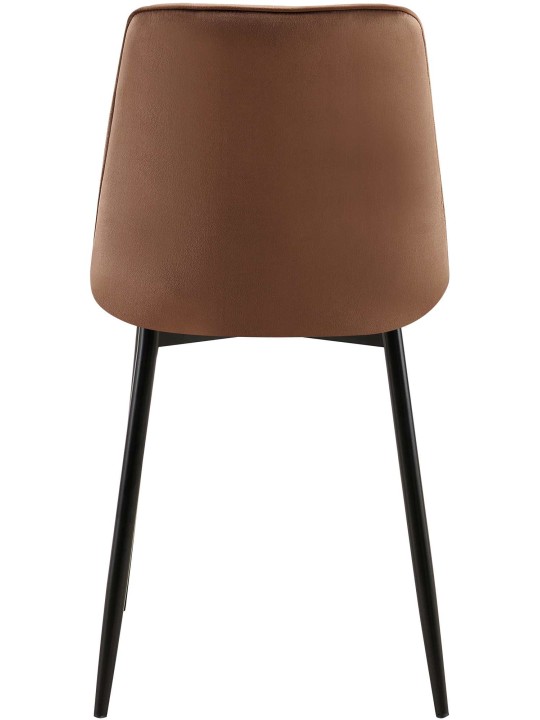 Set van 2 eetkamerstoelen Gifford fluweel, bruin