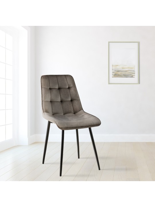 Set van 2 eetkamerstoelen Gifford fluweel, antraciet