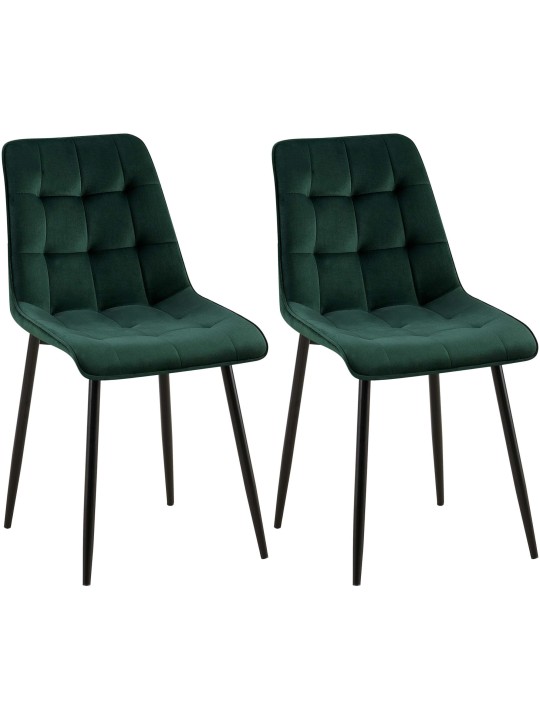Set van 2 eetkamerstoelen Gifford fluweel, groen