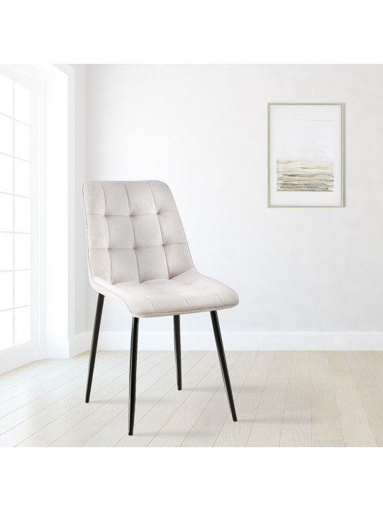 Set van 2 eetkamerstoelen Gifford fluweel, grijs