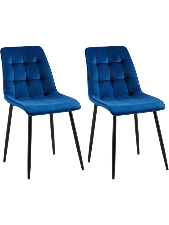 Set van 2 eetkamerstoelen Gifford fluweel, donkerblauw
