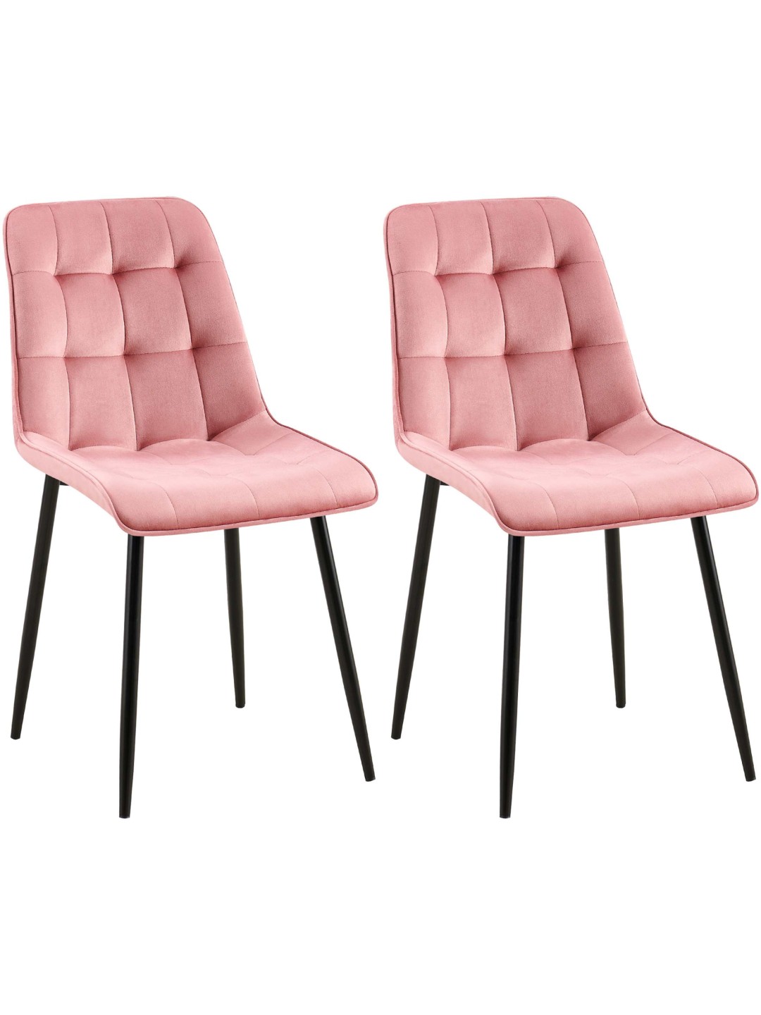 Set van 2 eetkamerstoelen Gifford fluweel, roze