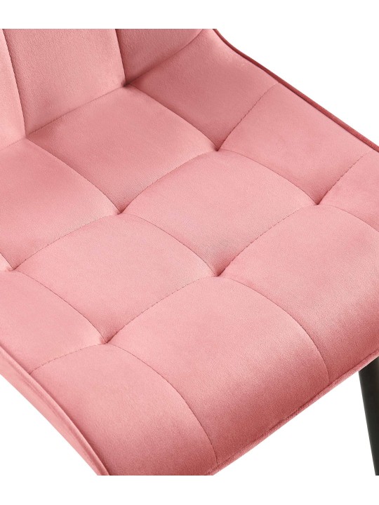 Set van 2 eetkamerstoelen Gifford fluweel, roze