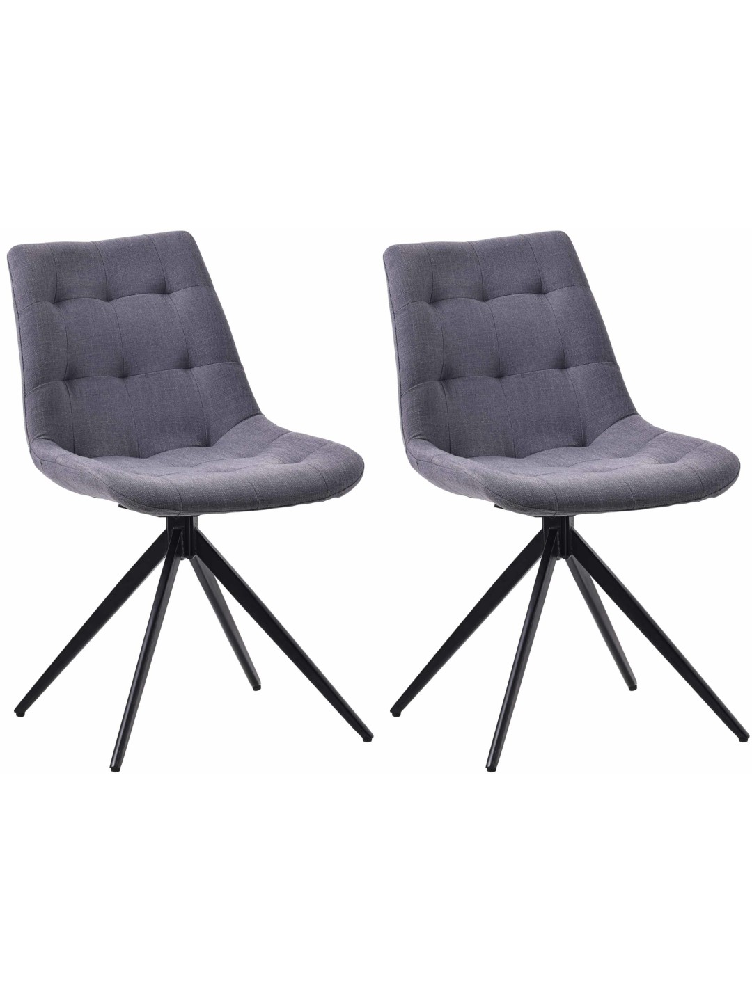Set van 2 eetkamerstoelen Merna stof, donkergrijs