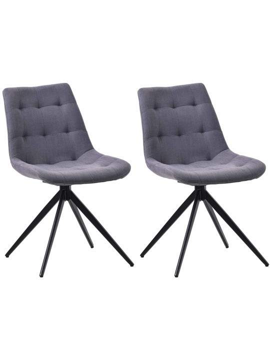 Set van 2 eetkamerstoelen Merna stof, donkergrijs