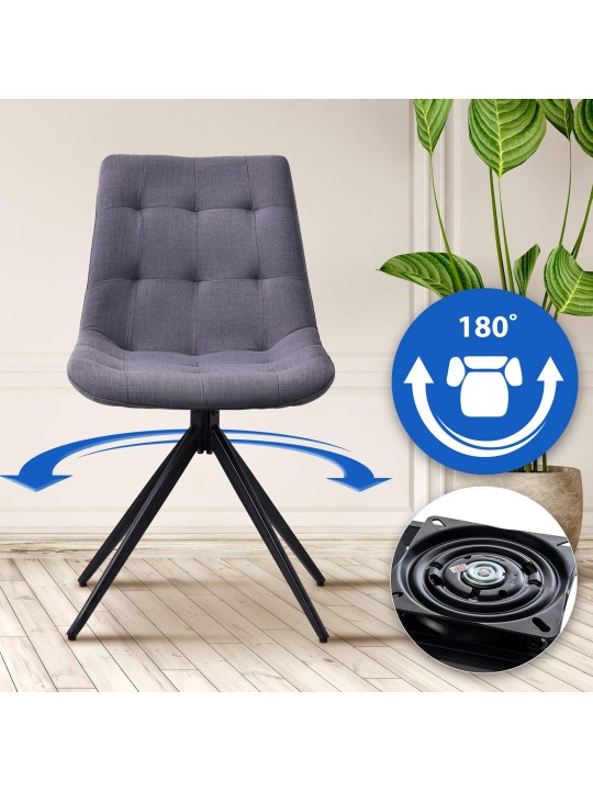 Set van 2 eetkamerstoelen Merna stof, donkergrijs