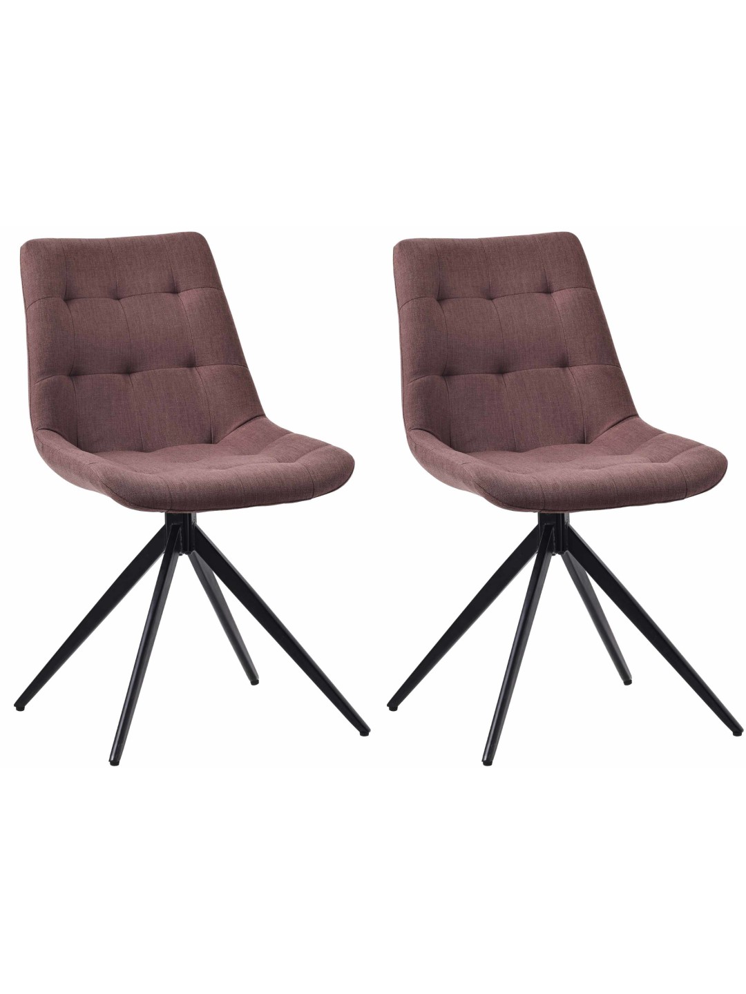 Set van 2 eetkamerstoelen Merna stof, bruin
