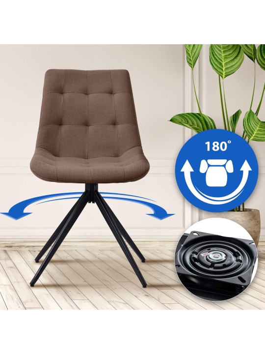 Set van 2 eetkamerstoelen Merna stof, taupe