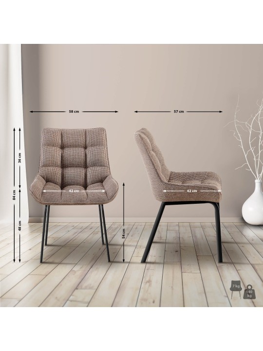 Set van 2 stoelen Saranda stof, terrabruin