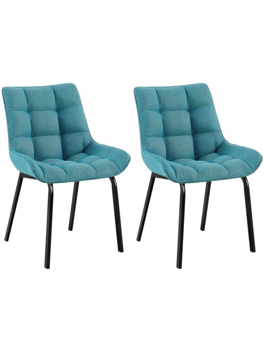Set van 2 stoelen Saranda stof, turquoise