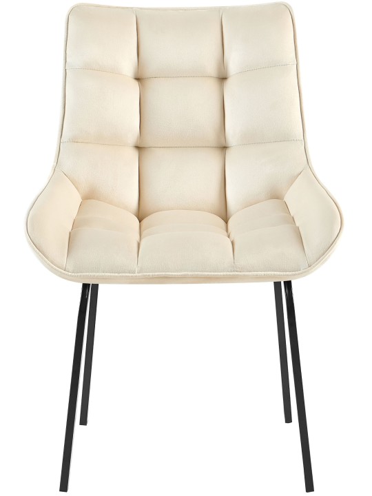 Set van 2 stoelen Saranda fluweel, crème