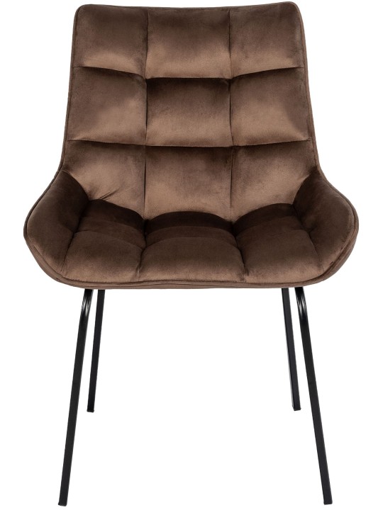 Set van 2 stoelen Saranda fluweel, bruin