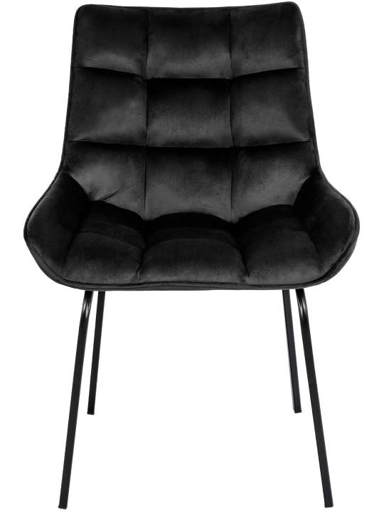 Set van 2 stoelen Saranda fluweel, zwart