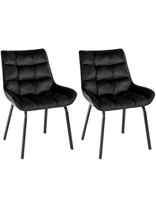 Set van 2 stoelen Saranda fluweel, zwart