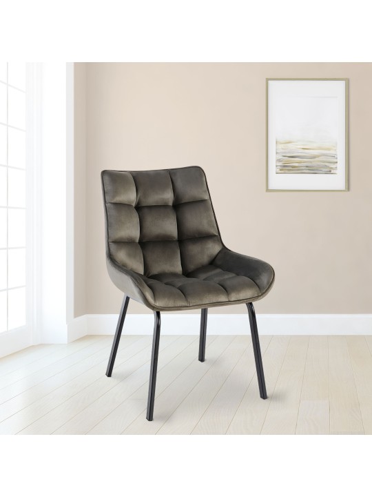 Set van 2 stoelen Saranda fluweel, antraciet