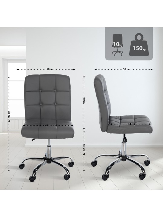 Werkkruk Trenton kunstleer, grijs Werkkruk Trenton kunstleer, grijs