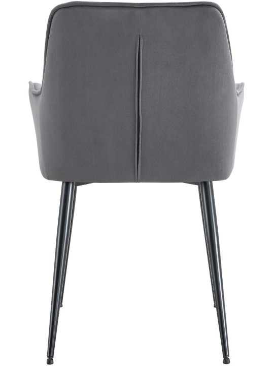 Set van 2 Ferndale fluwelen eetkamerstoelen, donkergrijs