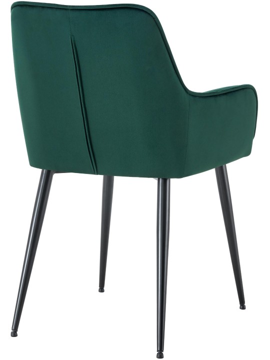 Set van 2 Ferndale fluwelen eetkamerstoelen, donkergroen