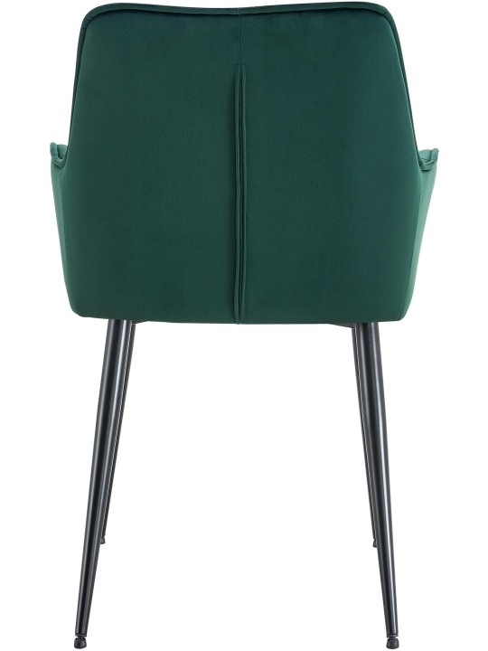 Set van 2 Ferndale fluwelen eetkamerstoelen, donkergroen