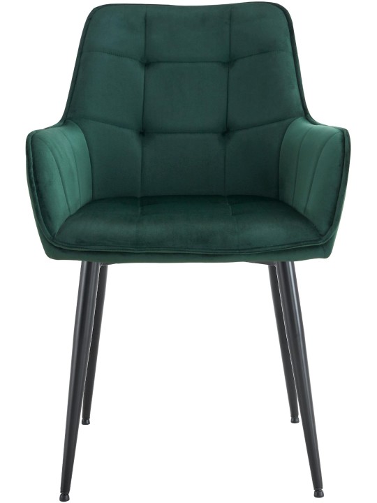 Set van 2 Ferndale fluwelen eetkamerstoelen, donkergroen