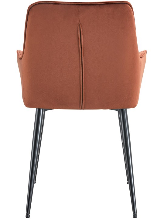 Set van 2 Ferndale fluwelen eetkamerstoelen, bruin