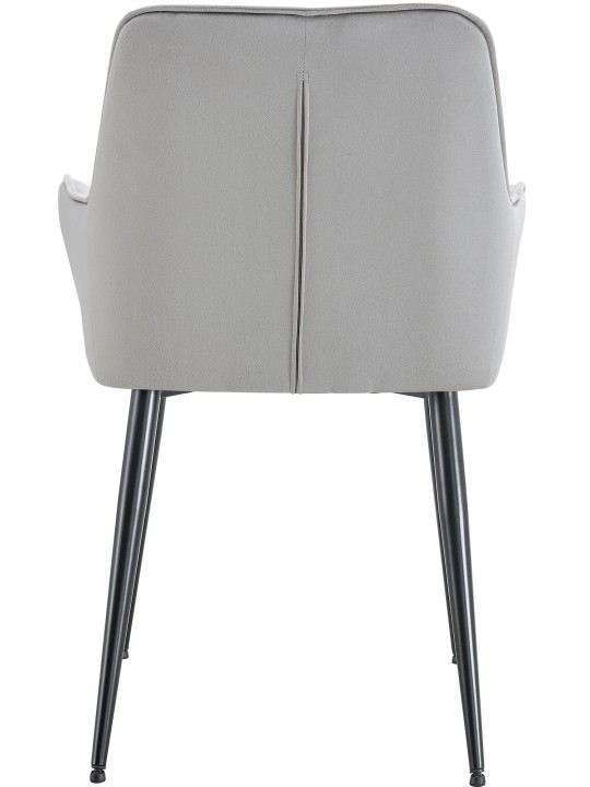 Set van 2 Ferndale fluwelen eetkamerstoelen, lichtgrijs