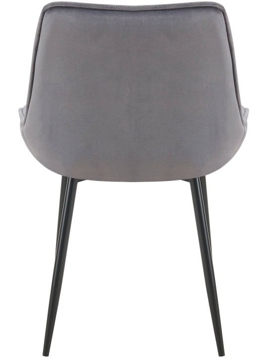 Set van 2 eetkamerstoelen Wallace fluweel, donkergrijs