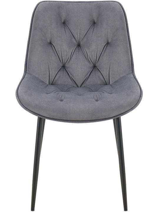 Set van 2 eetkamerstoelen Wallace fluweel, donkergrijs