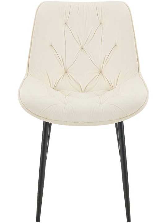 Set van 2 eetkamerstoelen Wallace fluweel, crème