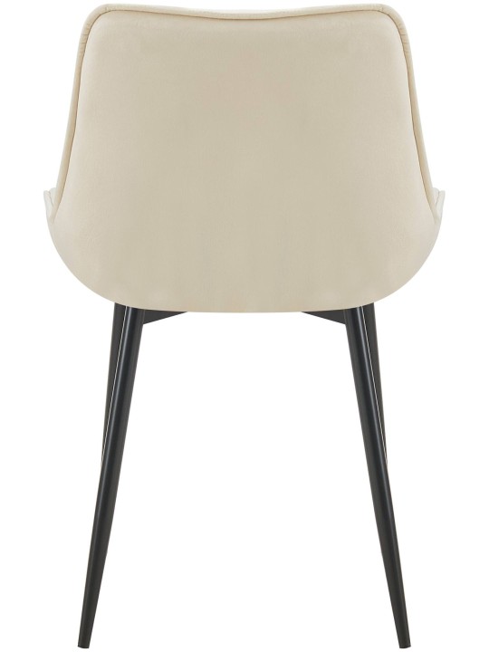 Set van 2 eetkamerstoelen Wallace fluweel, crème