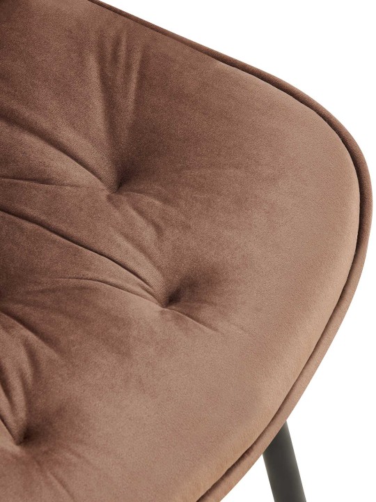 Set van 2 eetkamerstoelen Wallace fluweel, bruin