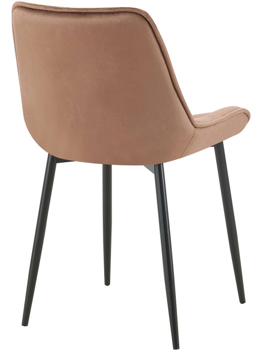 Set van 2 eetkamerstoelen Wallace fluweel, bruin