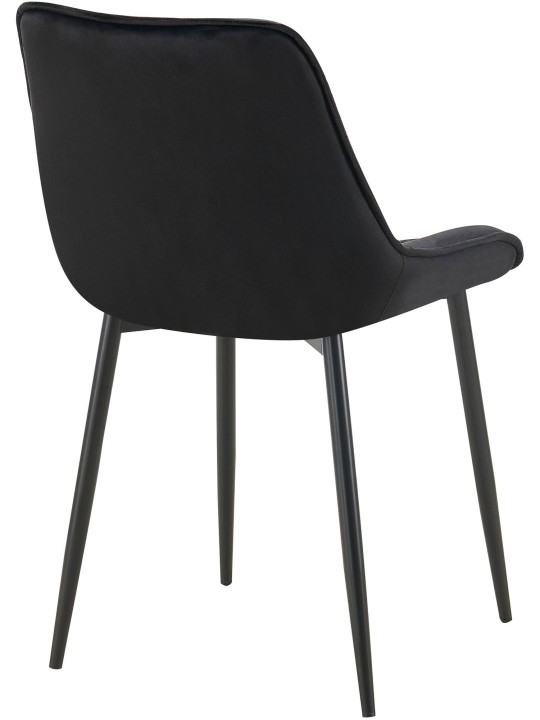 Set van 2 eetkamerstoelen Wallace fluweel, zwart