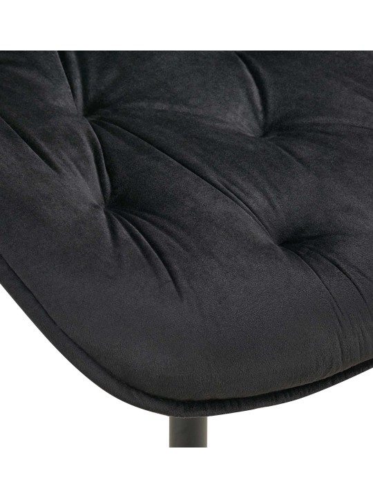 Set van 2 eetkamerstoelen Wallace fluweel, zwart