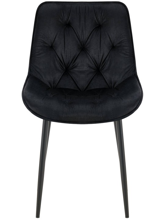 Set van 2 eetkamerstoelen Wallace fluweel, zwart