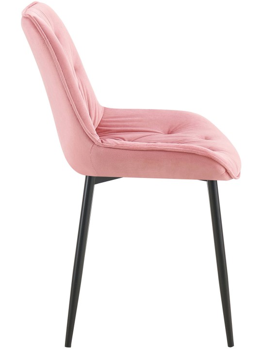 Set van 2 eetkamerstoelen Wallace fluweel, roze