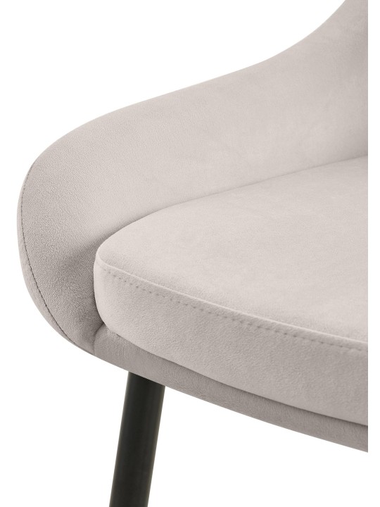 Elmira fluwelen eetkamerstoel, grijs