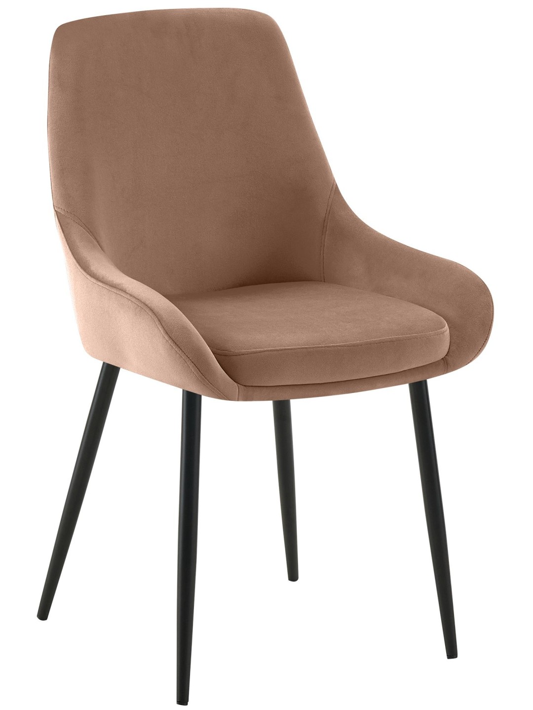 Elmira fluwelen eetkamerstoel, bruin